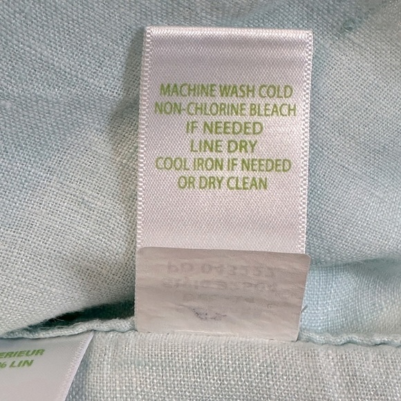 Lilly Pulitzer 100% Linen Long Sleeve Popover Top Size Medium‎ Seafoam Green - Picture 8 of 8